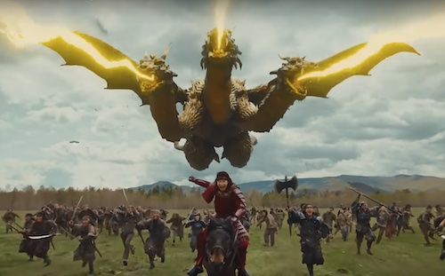 GMK King Ghidorah Battles Samurai & Zombies in New Ad