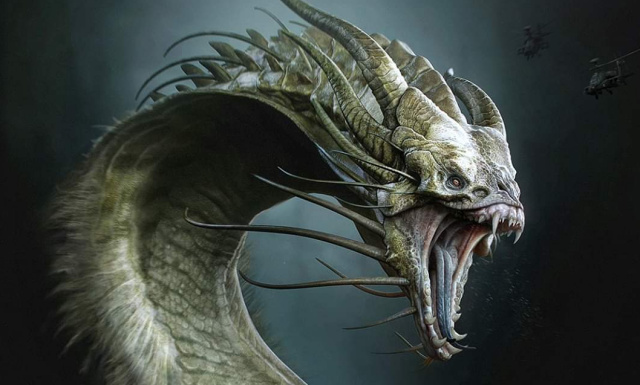 (UPDATED) More Godzilla 2 movie King Ghidorah concept art by Ken Barthelmey