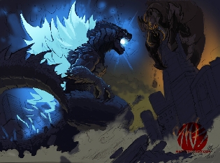 Godzilla 2014 Godzilla vs. Monster by Matt Frank