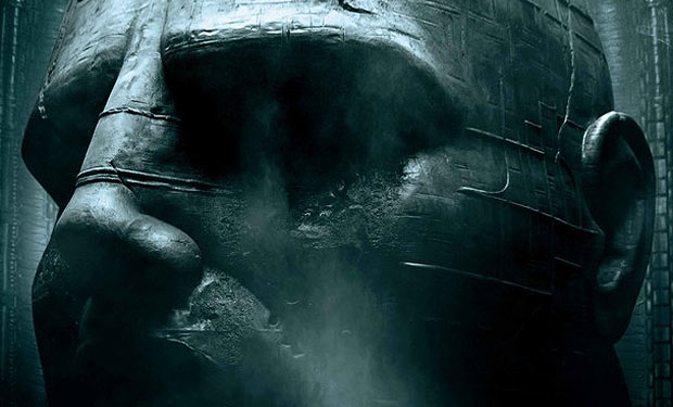 Humanoid head statue from Prometheus under construction for Alien: Covenant!