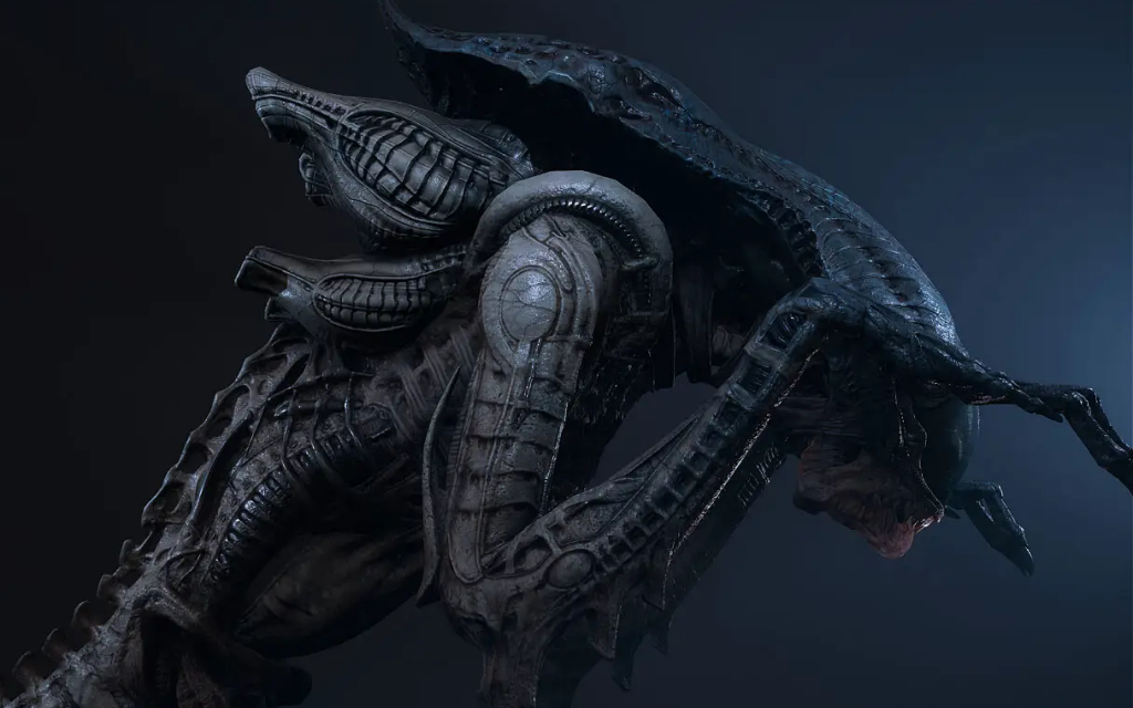 Aliens: Dark Descent Jockey Xenomorph concept art by Tamás Kerti discovered!