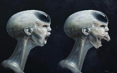 Early Offspring Xenomorph hybrid concept art by Dane Hallett!