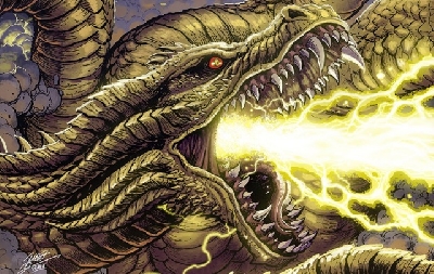 Matt Frank debuts new King Ghidorah artwork!