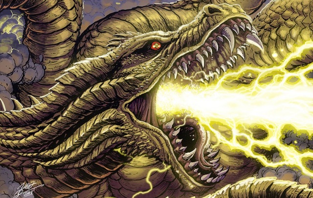 Matt Frank debuts new King Ghidorah artwork!