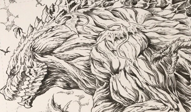 Matt Frank teases Godzilla: Planet of the Monsters art piece!