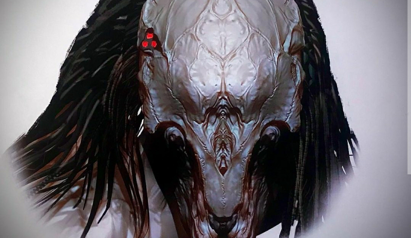 Prey Movie Concept Art: Feral Predator Bone Mask designs by Alec Gillis!