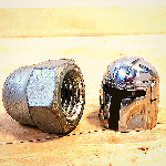 I engraved the mandalorian helmet out of an acorn nut