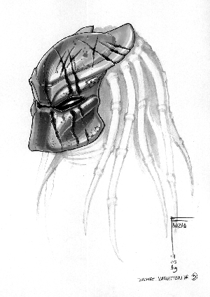 Early AvP Predator mask designs