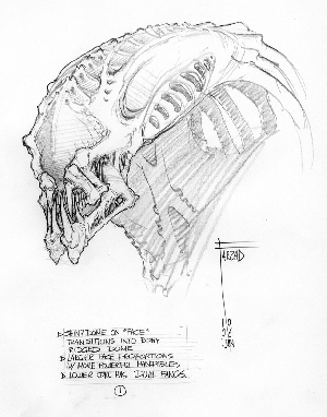 Early Predalien concept art from AvP: R