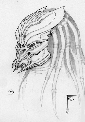 Early Predator concept art from AvP: R