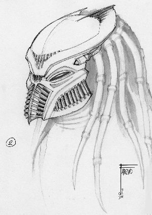 Early Predator concept art from AvP: R