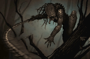 Early Wolf Predator concept art from AvP: R