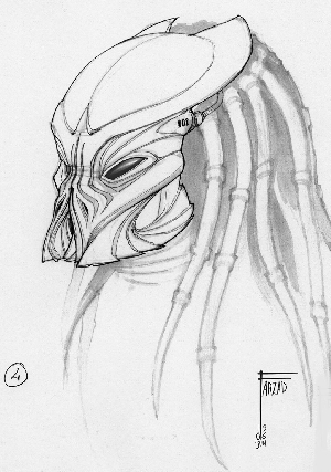 Early Wolf Predator concept art from AvP: R