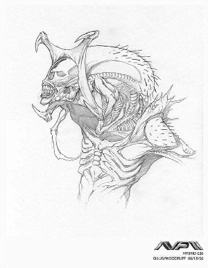 Eearly AvP: R Predalien concept art
