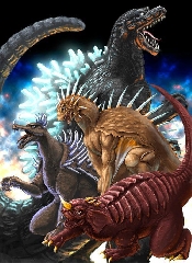 Godzilla, Varan, Anguirus and Baragon
