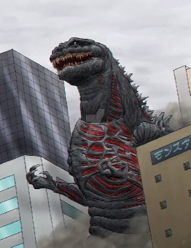 Shin-Gojira enters city