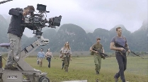 Tom Hiddleston on the set of filming Kong: Skull Island