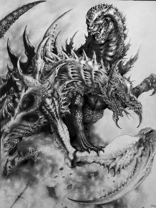 Godzilla vs. MUTO Fan Art by 'ThePike'
