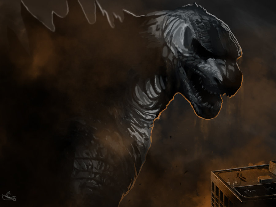 Godzilla 2014 Render Painting by 'Ucaliptic'