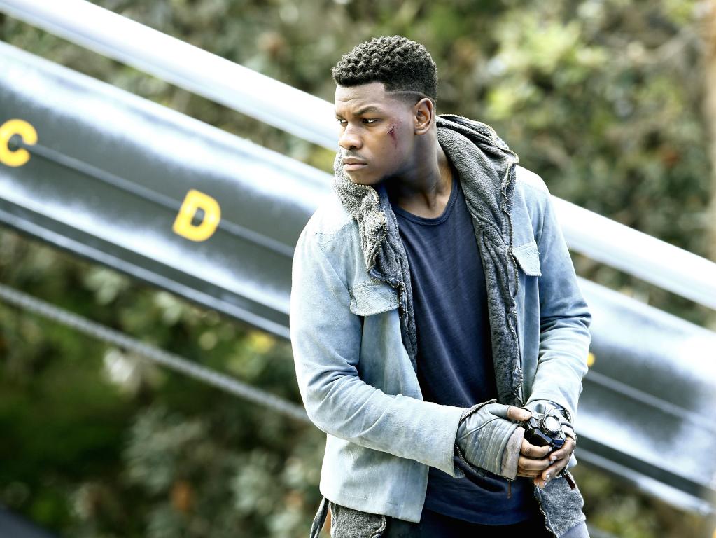 John Boyega on set of Pacific Rim: Maelstrom