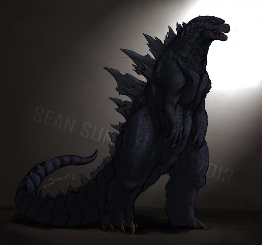 An accurate fan drawing of the new Godzilla from Godzilla (2014)