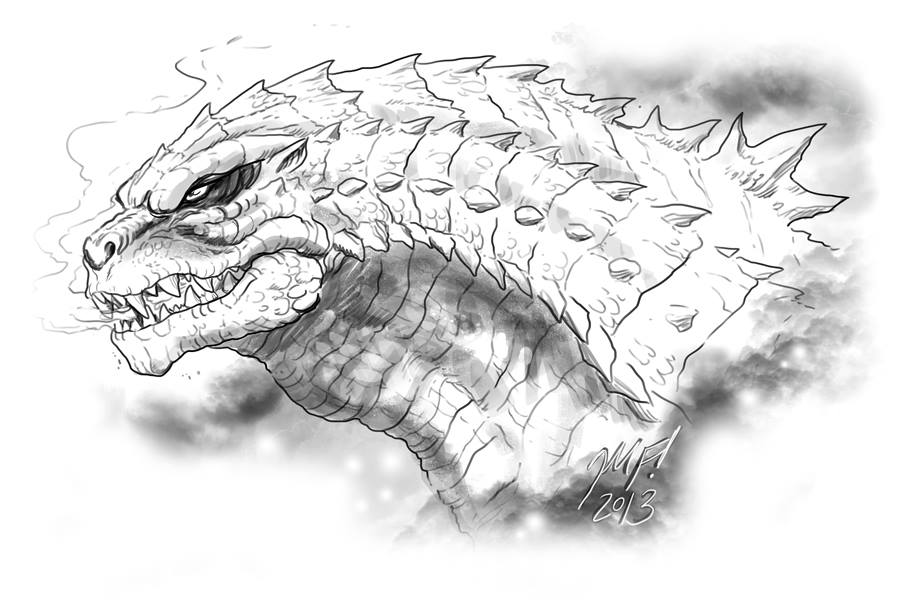New Godzilla 2014 Fan Sketch by Matt Frank