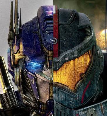Gypsy danger VS bumblebee, Optimus prime and megatron
