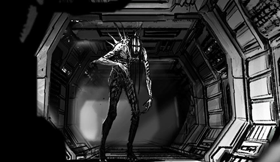 Image for the topic: Alien Romulus storyboards by Santiago Vecino- The Offspring