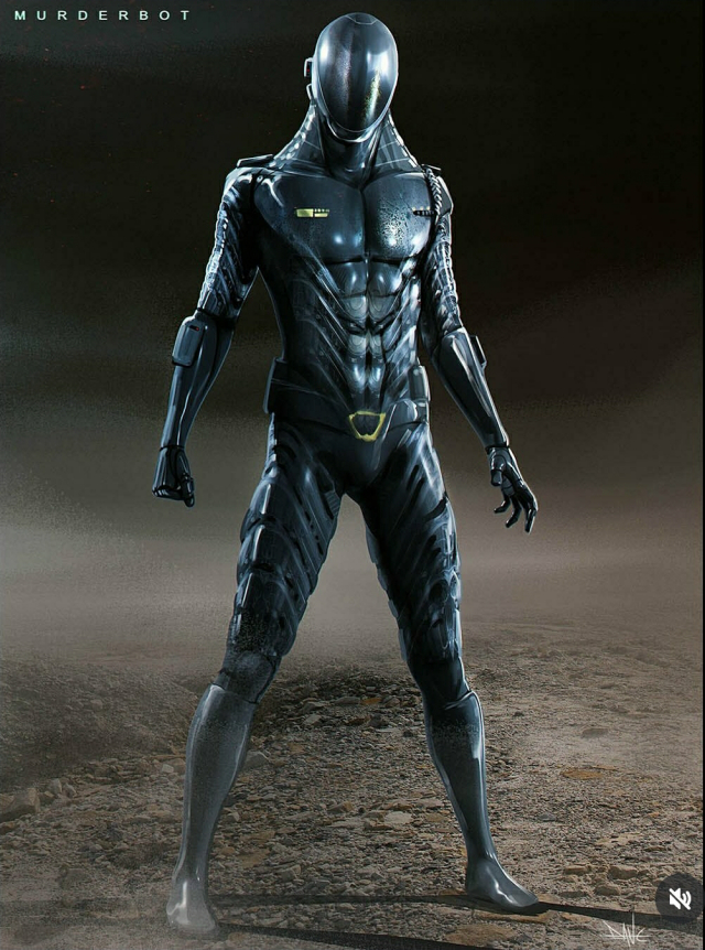 Image for Murderbot (2025) series official SecUnit concept art by Dane Hallett!