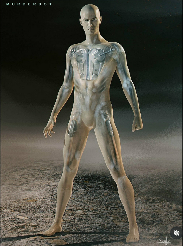 Image for Murderbot (2025) series official SecUnit concept art by Dane Hallett!