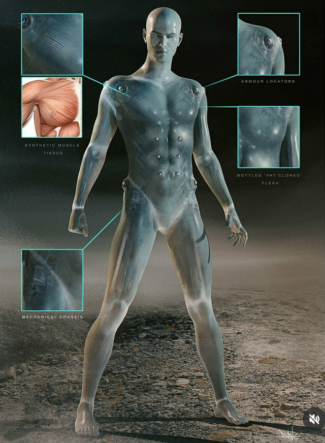 Image for Murderbot (2025) series official SecUnit concept art by Dane Hallett!