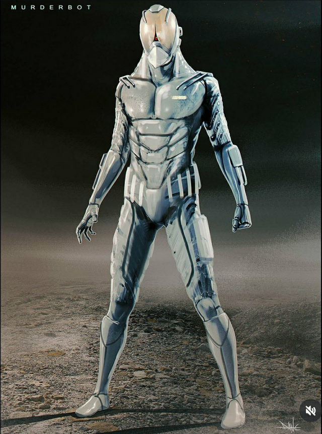 Image for Murderbot (2025) series official SecUnit concept art by Dane Hallett!