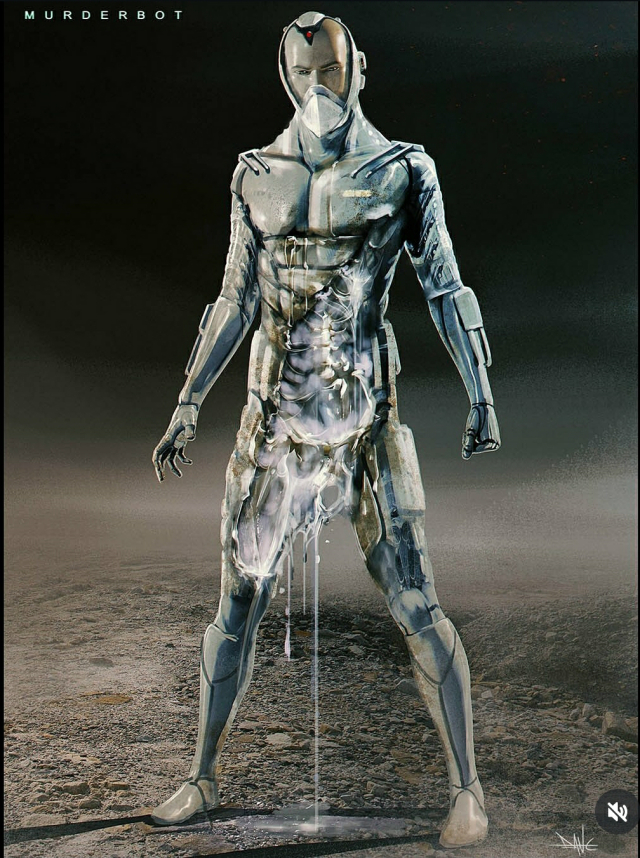 Image for Murderbot (2025) series official SecUnit concept art by Dane Hallett!